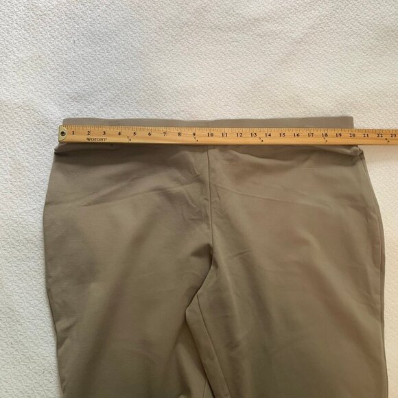 NEW Philosophy cream khaki pull on elastic waist slim skinny stretch career pant - Picture 8 of 10